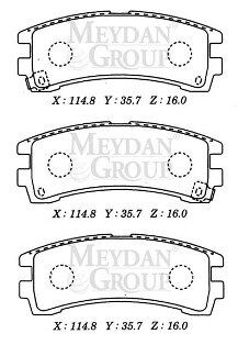 NISSAN TERRANO- 93/97; ARKA FREN BALATASI (DISK) (114,8X35,7X16) (DAIWA)