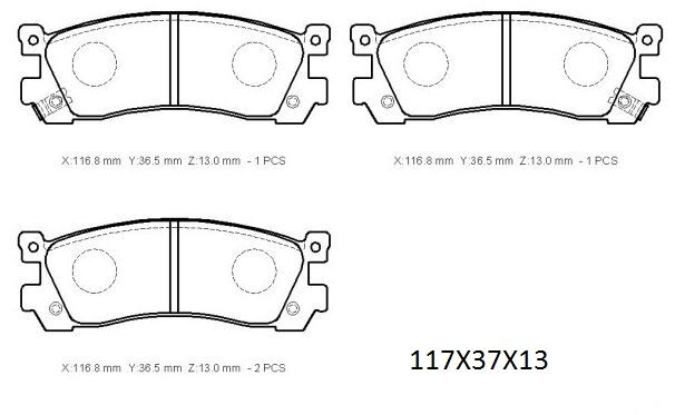 MAZDA 929- SD- 87/91; ARKA FREN BALATASI (DISK) (117X37X13) (DAIWA)