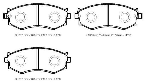 NISSAN BLUEBIRD- U13- 92/99; ÖN FREN BALATASI (DISK) (137X48,5X17) (DAIWA)