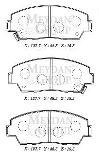 MAZDA B2200- PICK UP- 90/97; ÖN FREN BALATASI (DISK) (127,7X48,5X15,5) (DAIWA)