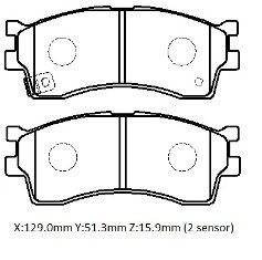 KIA SHUMA- II- 00/03; ÖN FREN BALATASI (DISK) (129X51,3X15,9) (DAIWA)