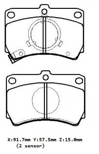 MAZDA 323- FAMILIA- 97/98; ÖN FREN BALATASI (DISK)(91.7X57.5X15)(DAIWA)
