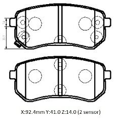 KIA PICANTO- 04/08; ARKA FREN BALATASI (DISK) (92,4X41X14) (DAIWA)