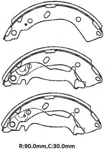 HYUNDAI GETZ- 06/11; ARKA FREN PABUCU (ABS SIZ)(90X30) (DAIWA)