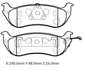 LINCOLN TOWN CAR- 98/02; ARKA FREN BALATASI (DISK)(140.6X48.9X16)(BRAMAX)