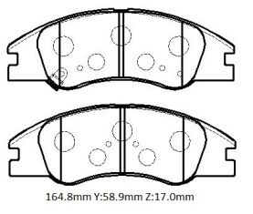 KIA CERATO- 07/09; ÖN FREN BALATASI (DISK) (164,8X58,9X17) (DAIWA)