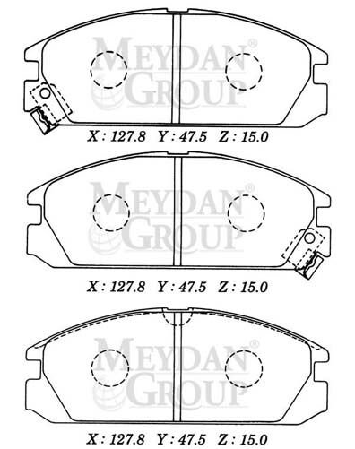 HONDA CRX- 90/94; ÖN FREN BALATASI SEGMANLI (DISK) (127,8X47,5X15) (DAIWA)