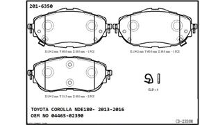 TOYOTA AURIS- 13/15; ÖN FREN BALATASI (DISK) (134,2X60X18/134,2X51,50X18) (DAIWA)