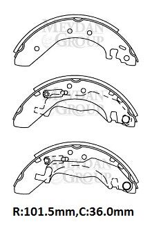 HONDA CIVIC- SD/HB- 88/91; ARKA FREN PABUCU (EURO TIP) (101,5X36) (DAIWA)