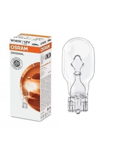 STANDART AMPUL- STOP/SINYAL/PARK/GÖSTERGE AMPULÜ; 12V/W16W (921) (DUY W2,1x9,5D) (OSRAM)