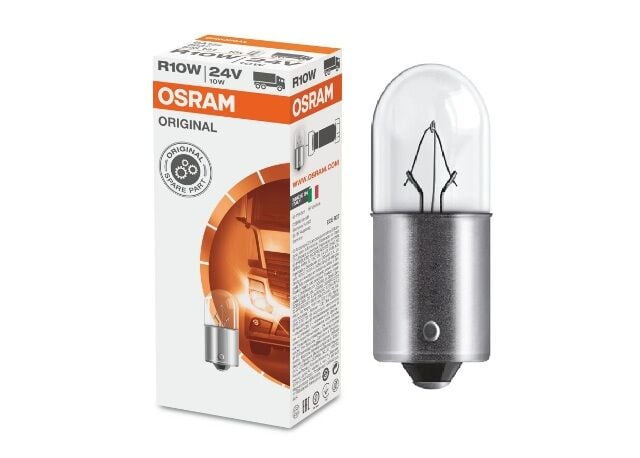STANDART AMPUL- STOP/SINYAL/PARK/GÖSTERGE AMPULÜ; 24V/R10W (5637) (DUY BA15S) (OSRAM)