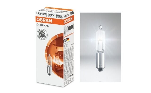 STANDART AMPUL- STOP/SINYAL/PARK/GÖSTERGE AMPULÜ; 24V/H21W (64138) (DUY BAY9S) (OSRAM)