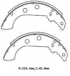 PEUGEOT 306- SD/HB- 93/96; ARKA FREN PABUCU (PALETSIZ)(114,3X41) (BRAMAX)