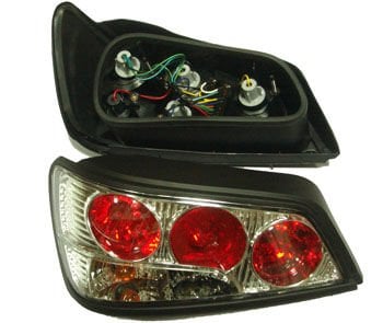 PEUGEOT 306- HB- 97/00; MODIFIYE STOP LAMBASI SAG/SOL SET 2 PARÇA NIKELAJLI/KIRMIZI (TYC)