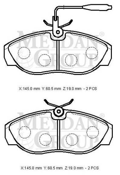 OPEL VIVARO- 04/08; ÖN FREN BALATASI (2 KABLOLU)(DISK)(145x60,5x18) (BRAMAX)