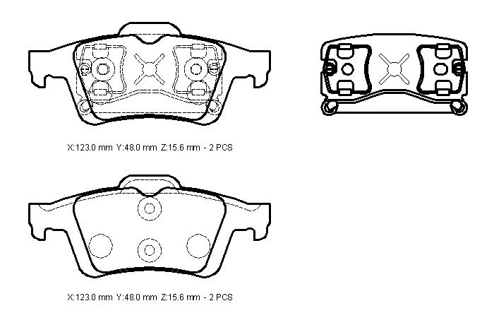 FORD FOCUS C MAX- 07/11; ARKA FREN BALATASI (DISK) (123X48X15,6)(BRAMAX)