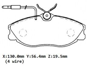 CITROEN XSARA- 01/05; ÖN FREN BALATASI (4 KABLOLU) (DISK)(130X56,4X19,5)(BRAMAX)