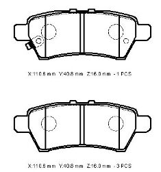 NISSAN PATHFINDER- 05/09; ARKA FREN BALATASI (DISK) (110.6X40.8X16)(DAIWA)