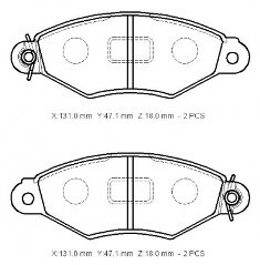 CITROEN XSARA- 01/05; ÖN FREN BALATASI (KABLOSUZ)(DISK) (131X47,1X18) (BRAMAX)