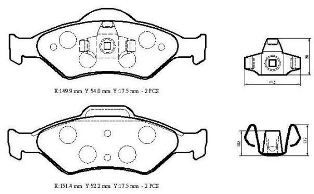 FORD KA- 98/06; ÖN FREN BALATASI 1,0/1,3cc (DISK) (149,9X54X17,5/15;1,4X52,2X17,5)(BRAMAX)