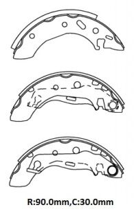 FORD KA- 98/06; ARKA FREN PABUCU 1,0/1,3cc (90X30) (BRAMAX)