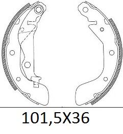 CHEVROLET KALOS- HB- 05/06; ARKA FREN PABUCU (101,5X36) (DAIWA)