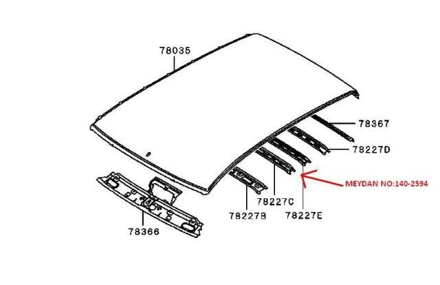 MITSUBISHI L200- PICK UP- 06/15; TAVAN IÇ KORUMA SACI ORTANIN ÖNÜ (ORIJINAL)
