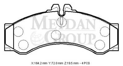 VOLKSWAGEN VOLT- LT35/LT46- 96/07; ÖN FREN BALATASI (KABLOSUZ)(DISK)(164,2X72X19,5) (BRAMAX)