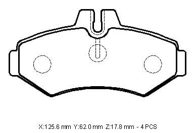 VOLKSWAGEN VOLT- LT35/LT46- 96/07; ARKA FREN BALATASI (KULAKSIZ)KABLOSUZ)DISK)(125,6X62X17,8)BRAMAX)