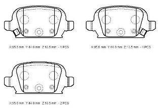 OPEL TIGRA- 03/07; ARKA FREN BALATASI 1,3/1,4/1,8cc (DISK)(95,5X43,9X13,8)(BRAMAX)