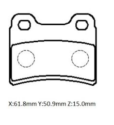 KIA SEPHIA- 97/98; ARKA FREN BALATASI (DISK)(61,8x50,9x15) (BRAMAX)