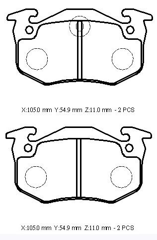 CITROEN XSARA PICASSO- 01/08; ARKA FREN BALATASI (DISK) (105X54,9X11) (BRAMAX)