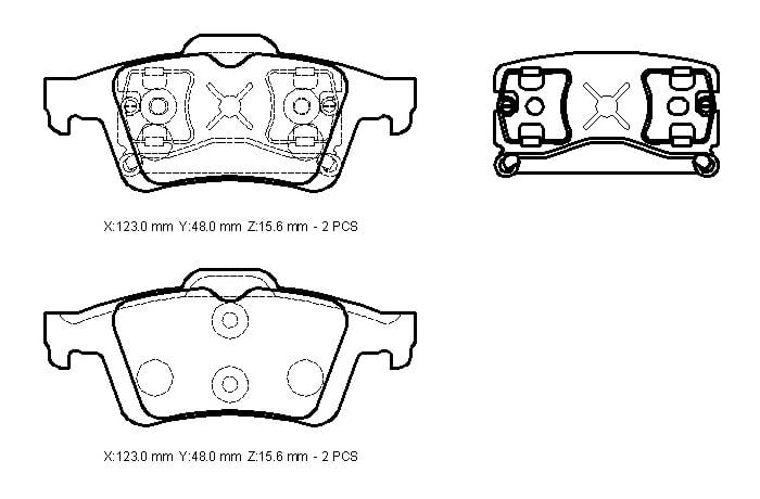 FORD FOCUS- SD/HB- 05/07; ARKA FREN BALATASI (DISK) (123X48X15,6) (BRAMAX)