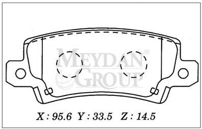 TOYOTA COROLLA- ZZE121- 02/06; ARKA FREN BALATASI (DISK) (95,6X33,5X14,5) (DAIWA)