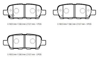 NISSAN QASHQAI- J10- 07/13; ARKA FREN BALATASI 1,5 (DISK) (105.5X38X14) (5 KISILIK) (DAIWA)