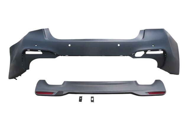 BMW 5 SERI- G30- 17/20; ARKA TAMPON ASTARLI (ÇEKÇ KAPAKLI/KARLIKLI/BRAKETLI/SENSÖR DELIKLI) (M-TECH)