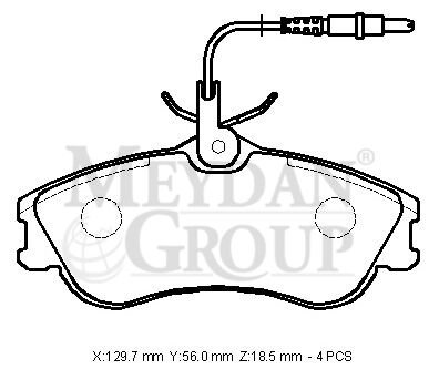 CITROEN BERLINGO- 08/12; ÖN FREN BALATASI(4KABLO)(DISK)(129,7X56X18,5)1.6HDI(75/90)1.9(BRAMAX)