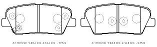 HYUNDAI SANTA FE- 09/10; ARKA FREN BALATASI (DISK)(116.8X48.4X14.4)(DAIWA)