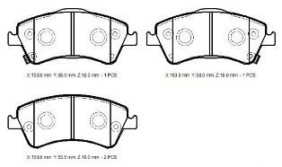 TOYOTA COROLLA- E150- 07/13; ÖN FREN BALATSI D4D (DISK)(150,8X65,4X18/15;0,8X62,6X18)(DAIWA)