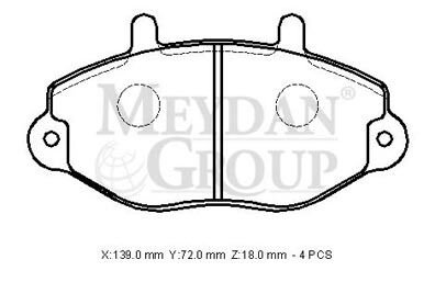 FORD TRANSIT- T15- 96/02; ÖN FREN BALATASI T15 (DISK) (138,8X71,70X18) (BRAMAX)