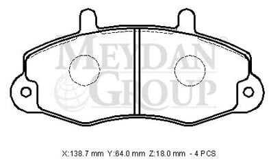 FORD TRANSIT- T15- 96/02; ÖN FREN BALATASI T12 (DISK) (138,8X64X18)(BRAMAX)