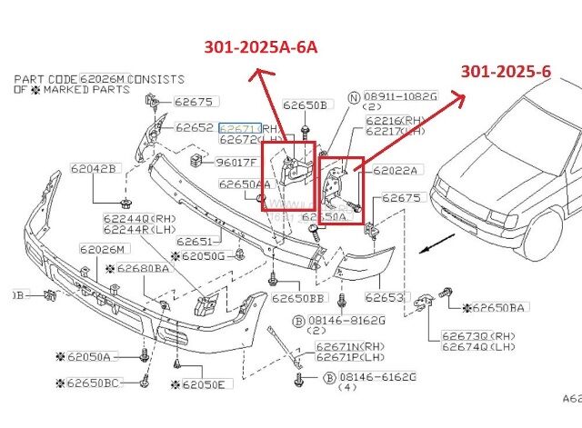 NISSAN SKYSTAR- PICK UP- D22- 97/02; ÖN TAMPON IÇ BRAKETI SAG (TW)