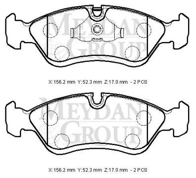OPEL ASTRA- F- SD/HB- 95/98; ÖN FREN BALATASI (KABLOSUZ)(DISK) (156,2X52,3X17) (BRAMAX)