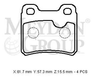 OPEL ASTRA- F- SD/HB- 95/98; ARKA FREN BALATASI (KABLOSUZ)(DISK) (61,7X57,3X15,5) (FMK)