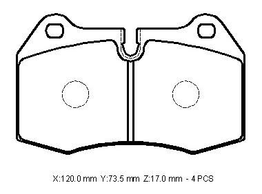 BMW 7 SERI- E38- 94/01; ÖN FREN BALATASI (KABLOSUZ)(DISK) (120X73,5X17) (BRAMAX)