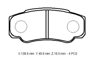 PEUGEOT BOXER- 07/13; ARKA FREN BALATASI 16 JANT (KABLOSUZ)(DISK) (109,6X49,8X19,5)(BRAMAX)