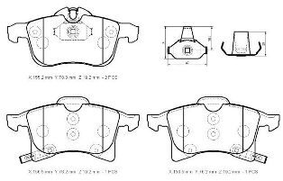 OPEL ZAFIRA- 05/11; ÖN FREN BALATASI 1,6/1,7/1,9/2,0(DISK)(155.2X70.8X19.2/156.5X76.2X19.2)(BRAMAX)