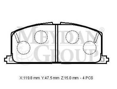 TOYOTA CORONA- AT171- 89/92; ÖN FREN BALATASI (DISK)(119,8X47,5X15)(DAIWA)