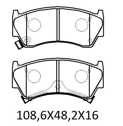 NISSAN ALMERA- N16- SD/HB- 00/03; ÖN FREN BALATASI (DISK) (108,6X48,2X16) (DAIWA)